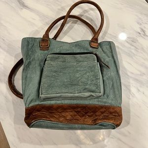 Mona B Upcycled backpack tote